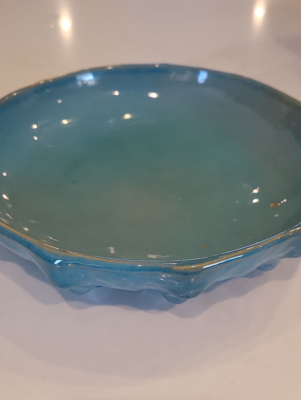 Gorgeous Heavyweight Vintage Turquoise Bowl